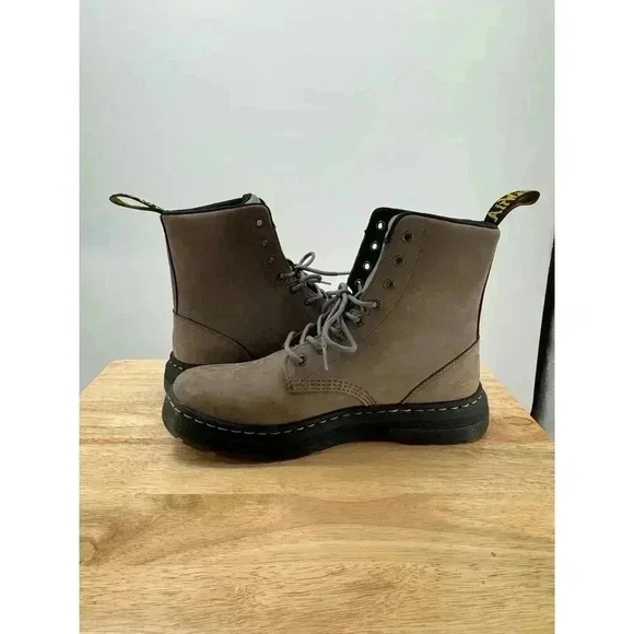 Dr. Martens Crewson Lace-Up Combat Style Boots Men’s Sz 10 Taupe Dapple Buck WP - Picture 1 of 7